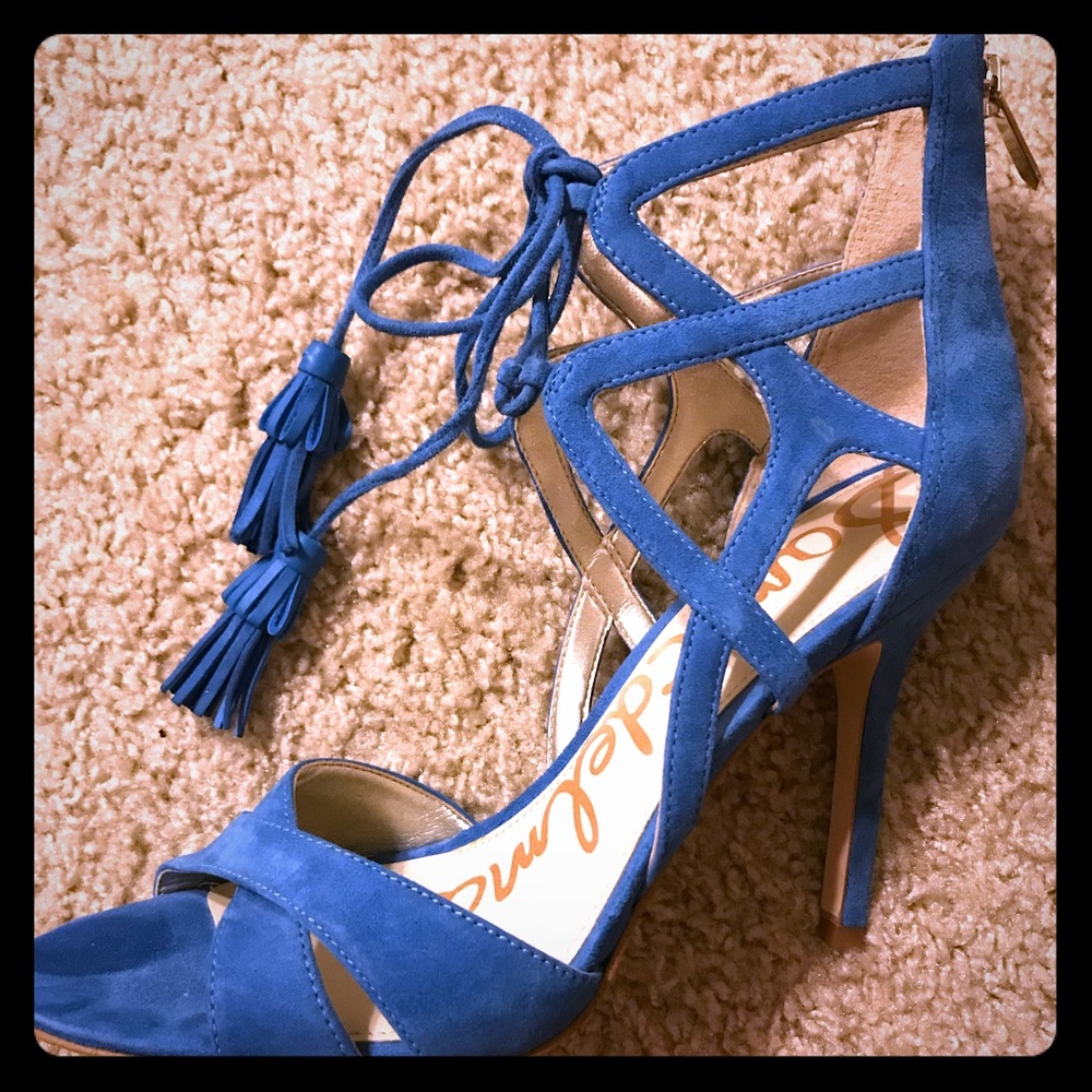 Sam Edelman blue suede heels